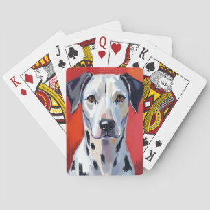 Dalmatiner Malen Hund Haustier Rot Spielkarten