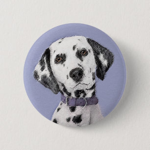 Dalmatiner Malerei - Niedliche Original Hunde Kuns Button