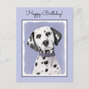 Dalmatiner Malerei - Niedliche Original Hunde Kuns Postkarte