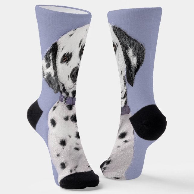Dalmatiner Malerei - Niedliche Original Hunde Kuns Socken (Gewinkelt)