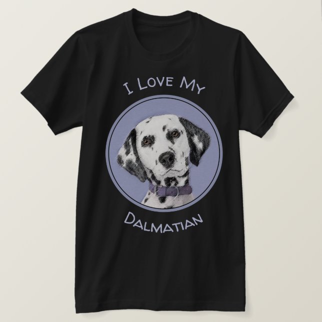 Dalmatiner Malerei - Niedliche Original Hunde Kuns T-Shirt (Design vorne)
