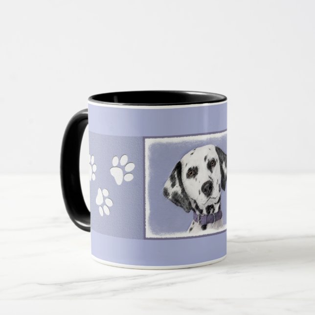 Dalmatiner Malerei - Niedliche Original Hunde Kuns Tasse (Vorderseite Links)