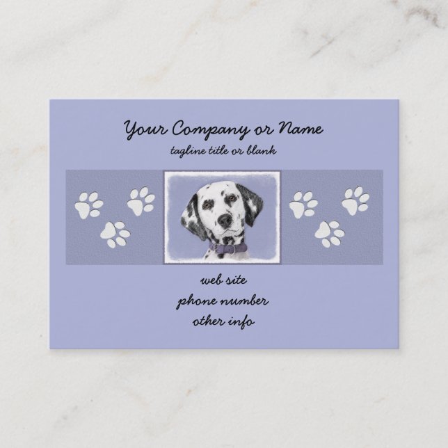 Dalmatiner Malerei - Niedliche Original Hunde Kuns Visitenkarte (Vorderseite)