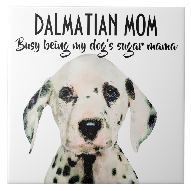 Dalmatiner Mama Keramik Tile Fliese (Vorderseite)