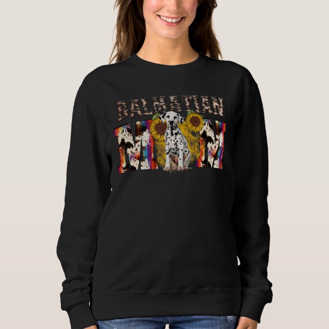 Dalmatiner Mama Western Sonnenblume Muttertag Sweatshirt (Vorderseite)