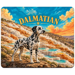Dalmatiner, Mammoth Terraces Vintage-Wasserfarbe Mousepad