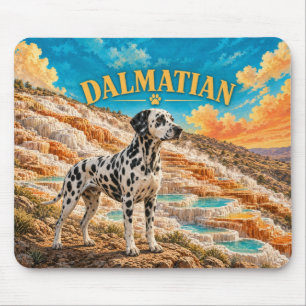 Dalmatiner, Mammoth Terraces Vintage-Wasserfarbe Mousepad