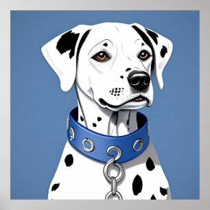 Dalmatiner mit blauem Halsband Poster