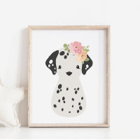 Dalmatiner mit Blume Kronenkraut Kinderzimmer Kids