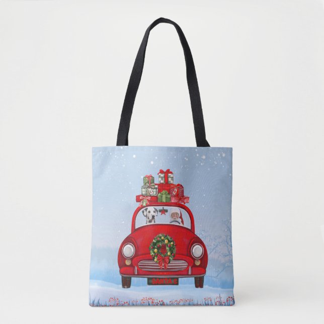 Dalmatiner mit dem Weihnachtsmann im Auto (Vorderseite)