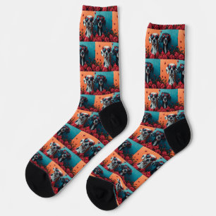 Dalmatiner mit Herz Rosen Valentinstag  Socken