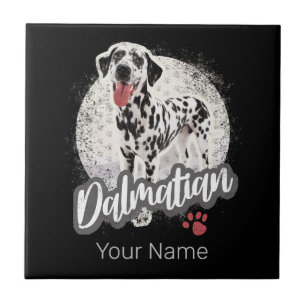 Dalmatiner mit Pfote Vintage-Hundefreunde-Design Fliese