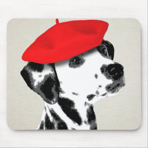 Dalmatiner mit Red Beret Mousepad