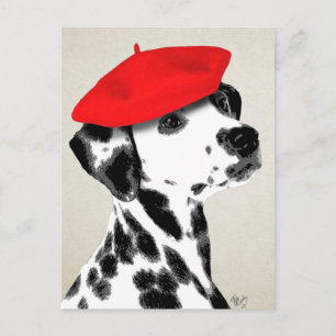Dalmatiner mit Red Beret Postkarte
