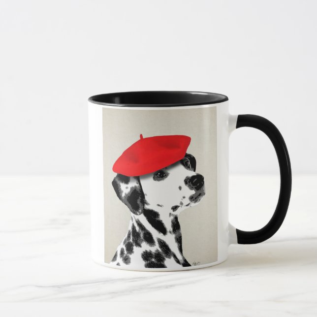 Dalmatiner mit Red Beret Tasse (Rechts)