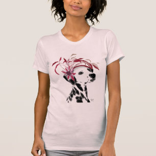 Dalmatiner mit rotem Fascinator T-Shirt