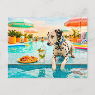 Dalmatiner mit Snack Postkarte