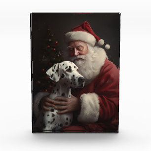 Dalmatiner mit Weihnachtsmann Weihnachten Fotoblock