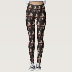 Dalmatiner mit Weihnachtsmann Weihnachten Leggings