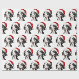 Dalmatiner mit Weihnachtsmannmütze Geschenkpapier