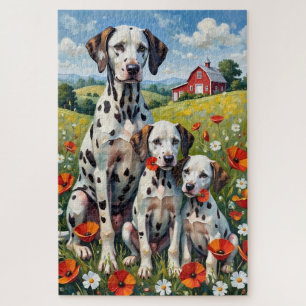 Dalmatiner-Mohnwiese-Kunst Puzzle