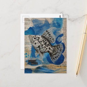 Dalmatiner Molly Fish Mixed-Media-Collage Postkart Postkarte