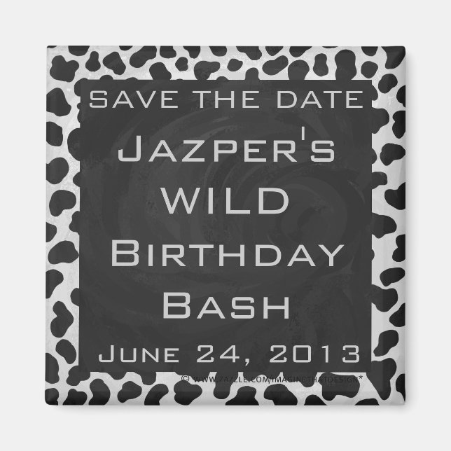 Dalmatiner Monogrtam Schwarzweiß- und Weißdrucke Magnet (Vorne)