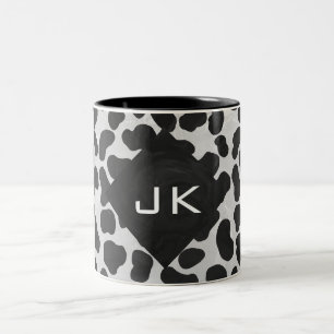 Dalmatiner Monogrtam Schwarzweiß- und Weißdrucke Zweifarbige Tasse