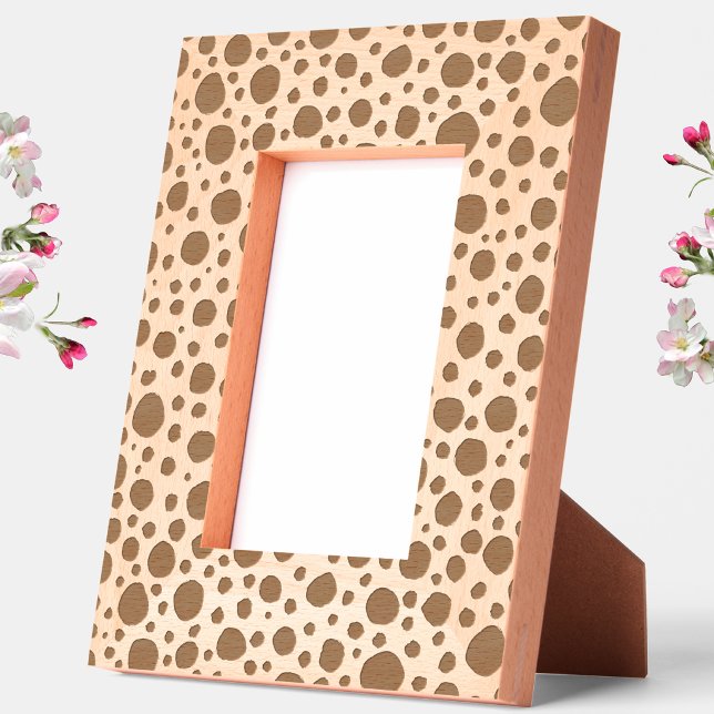 Dalmatiner-Muster Geätzte Rahmen (Dalmatian spots modern abstract etched wooden photo frame)