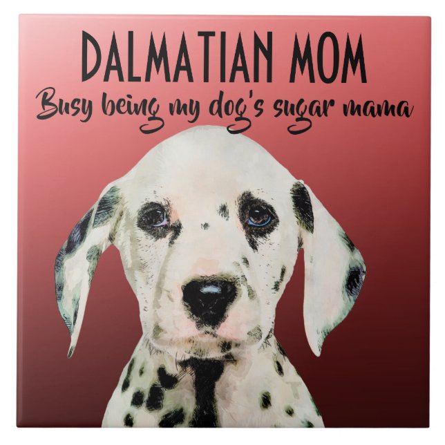 Dalmatiner-Mutter Keramik-Kachel Fliese (Vorderseite)