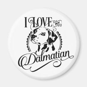 Dalmatiner-Mutter-Welpen-Vater-Feuerwehrhund-Liebh Magnet