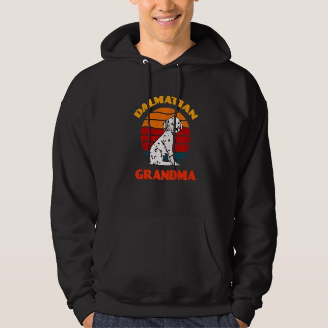 Dalmatiner Oma Muttertag Hund Retro Hoodie (Vorderseite)