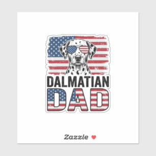 Dalmatiner Papa Patriotisches Vintage-Hund-Shirt-D Aufkleber