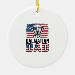 Dalmatiner Papa Patriotisches Vintage-Hund-Shirt-D Keramik Ornament