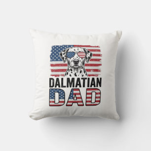 Dalmatiner Papa Patriotisches Vintage-Hund-Shirt-D Kissen