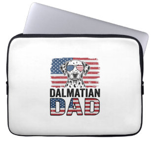 Dalmatiner Papa Patriotisches Vintage-Hund-Shirt-D Laptopschutzhülle