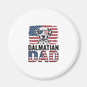 Dalmatiner Papa Patriotisches Vintage-Hund-Shirt-D Magnet