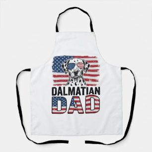 Dalmatiner Papa Patriotisches Vintage-Hund-Shirt-D Schürze