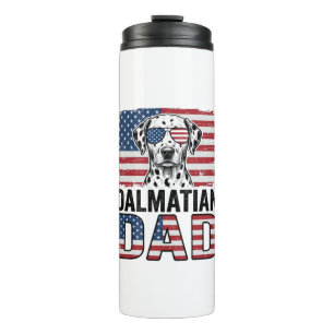 Dalmatiner Papa Patriotisches Vintage-Hund-Shirt-D Thermosbecher