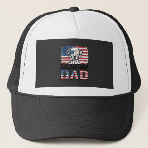 Dalmatiner Papa Patriotisches Vintage-Hund-Shirt-D Truckerkappe