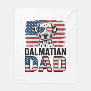 Dalmatiner Papa Patriotisches Vintage Hundeshirt D Fleecedecke
