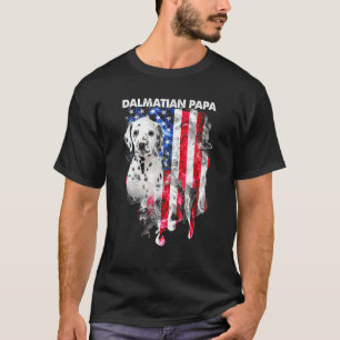 Dalmatiner Papa Usa Flag Frohes Vater Tag 4 T-Shirt