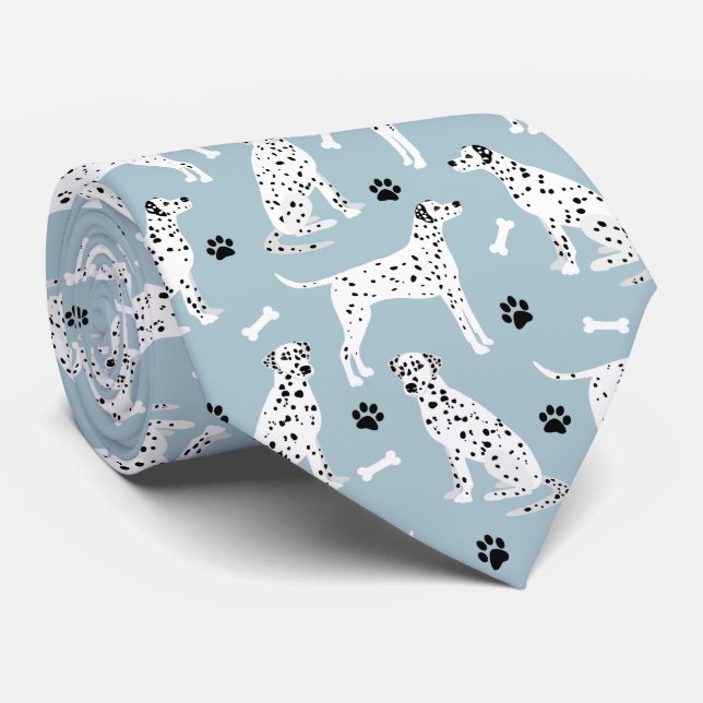 Dalmatiner Paws and Bones Neck Tie Krawatte (Gerollt)