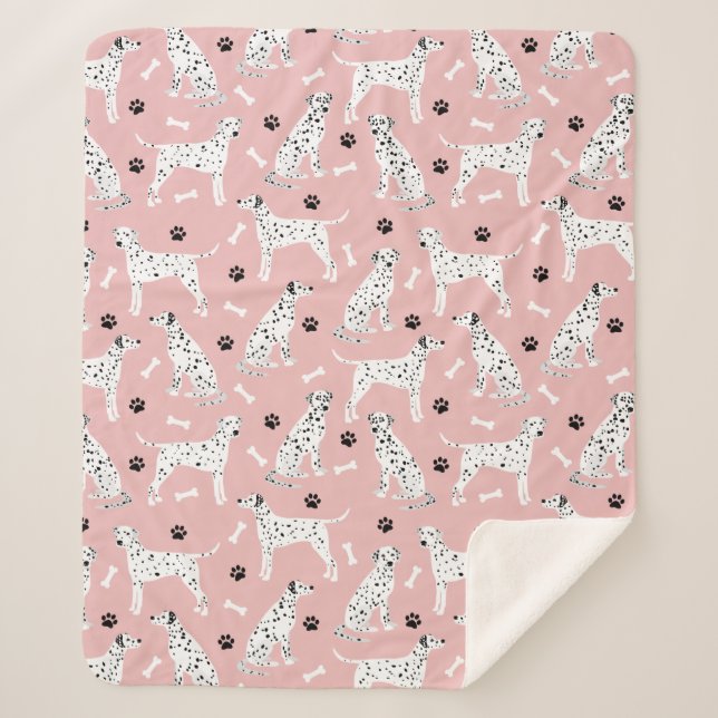 Dalmatiner Paws and Bones Sherpa Blanket Sherpadecke (Vorderseite)