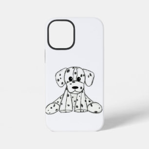 Dalmatiner-Plüschhund-Zeichnung Umriss einfach sch iPhone 12 Mini Hülle