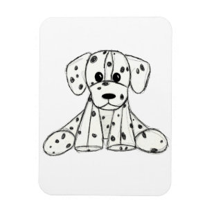Dalmatiner-Plüschhund-Zeichnung Umriss einfach sch Magnet