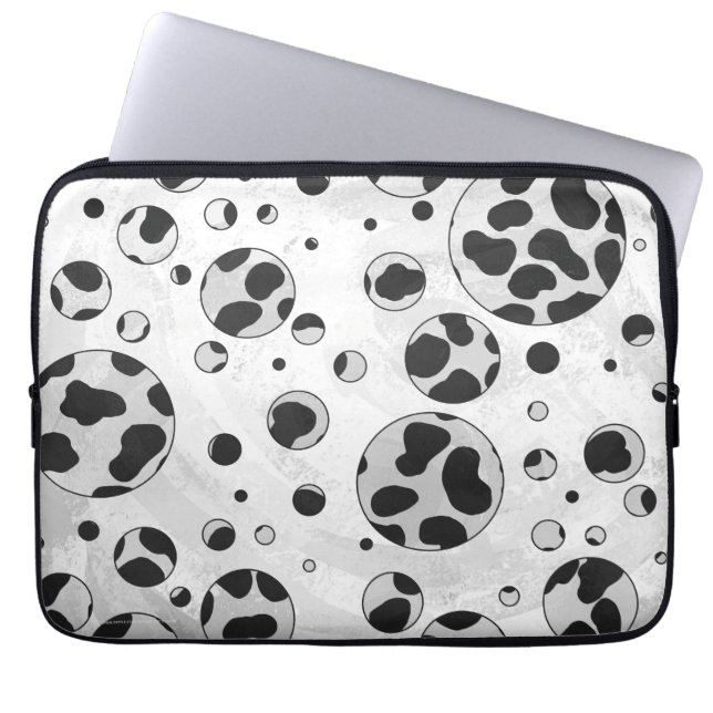 Dalmatiner Polka Dot Black und White Laptopschutzhülle (Vorderseite)