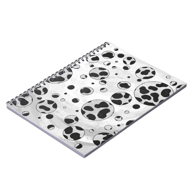 Dalmatiner Polka Dot Black und White Notizblock (Linke Seite)