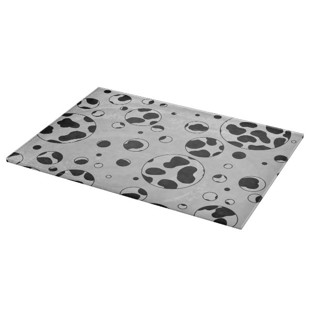 Dalmatiner Polka Dot Black und White Schneidebrett (Ecke)