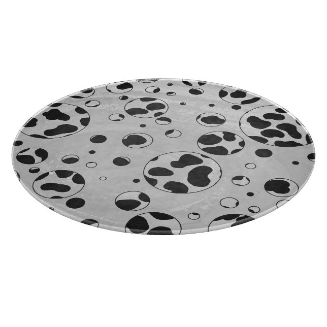 Dalmatiner Polka Dot Black und White Schneidebrett (Ecke)
